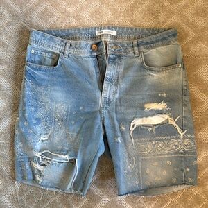 Zara Mens Jean Shorts Paisley